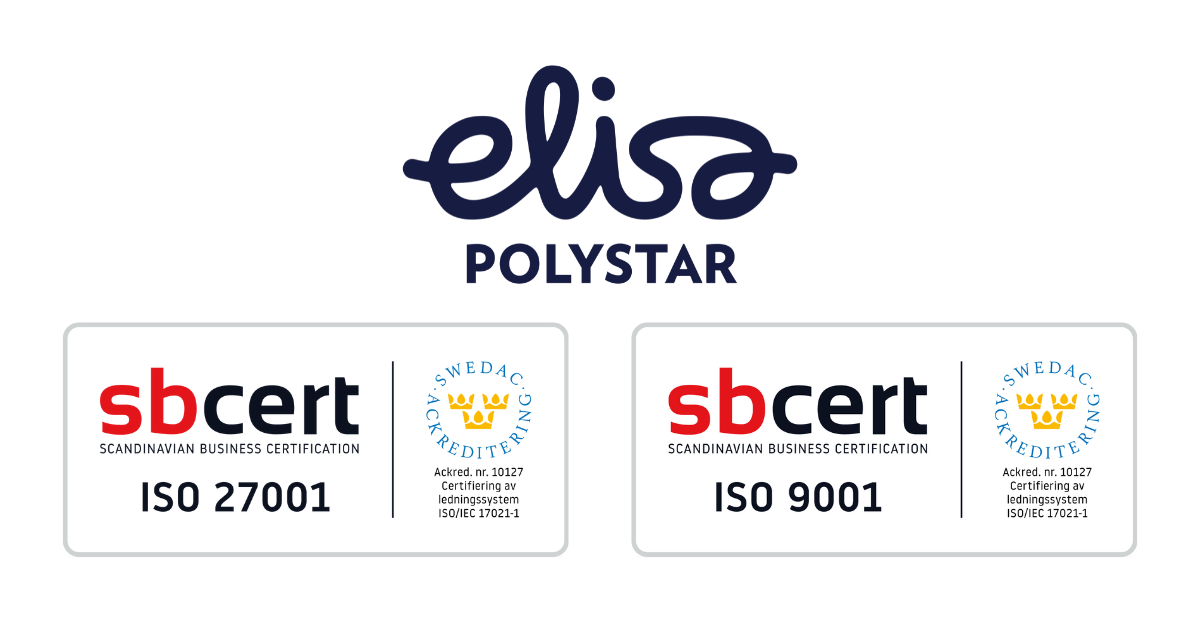 Quality matters – end-to-end: Elisa Polystar renews independent certification for ISO 9001 and ISO 27001